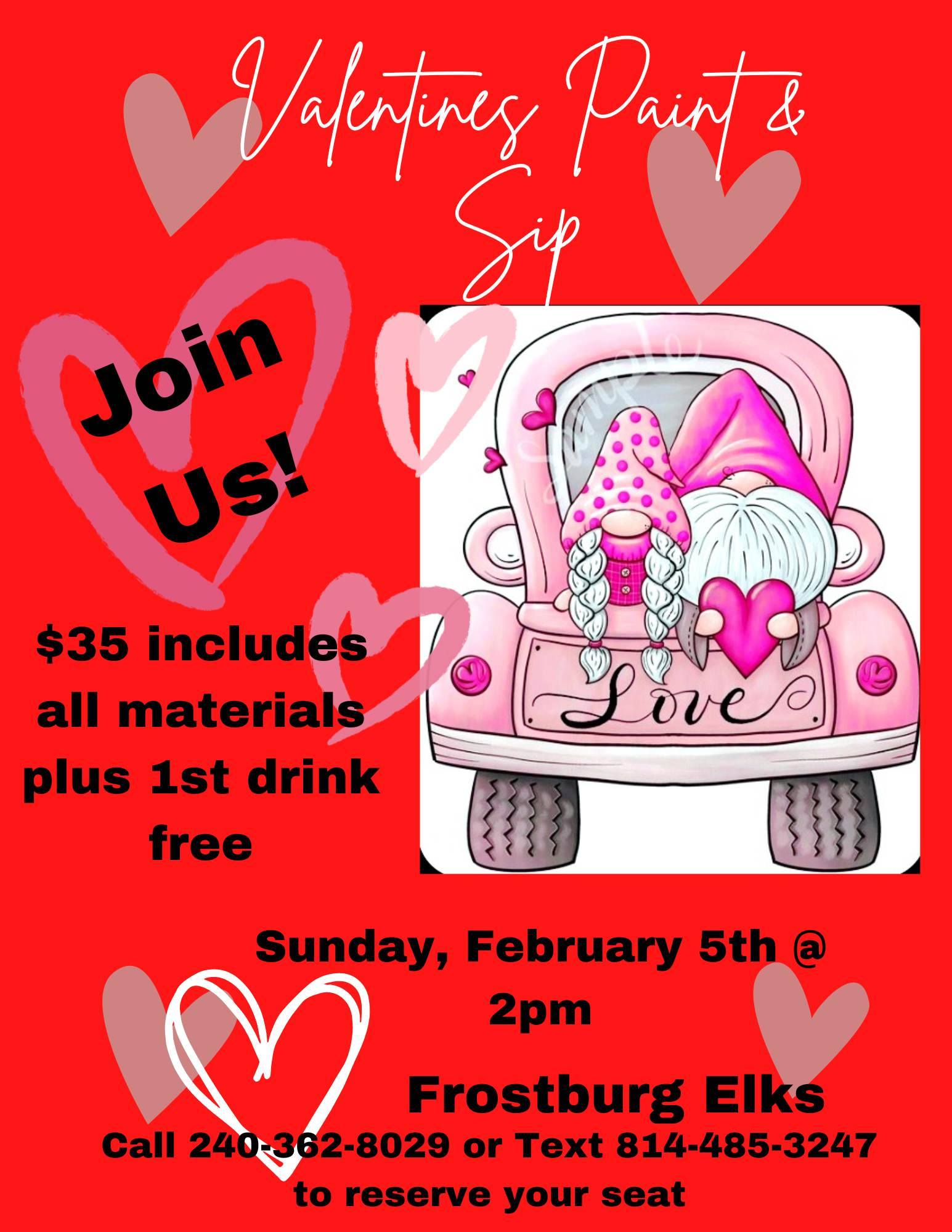 Valentines Paint & Sip Downtown Frostburg