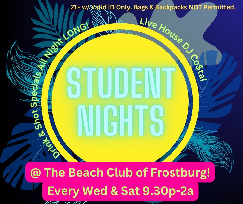 Student Night The Beach Club Downtown Frostburg